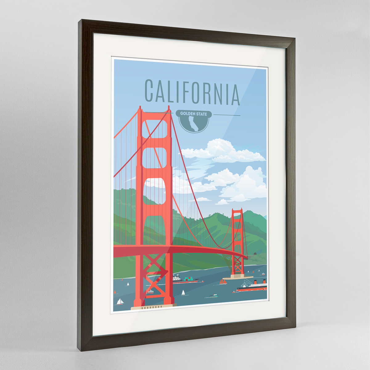 California State Frame Print