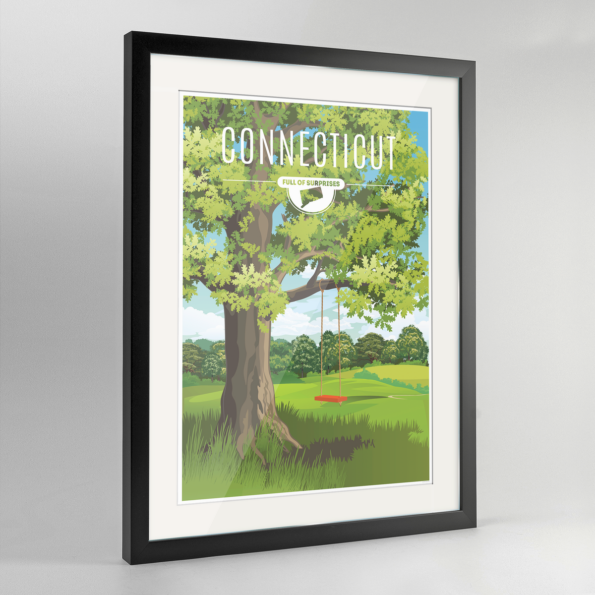 Connecticut State Frame Print