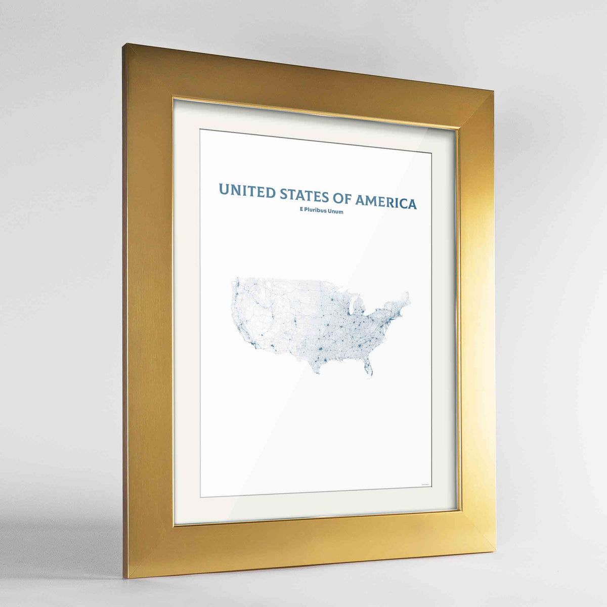 United States of America - All Roads Art Print - Framed