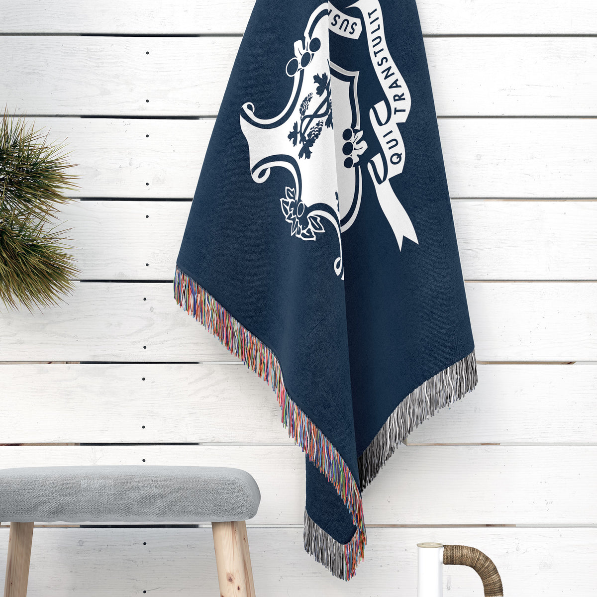 Connecticut State Woven Cotton Blanket - Point Two Design