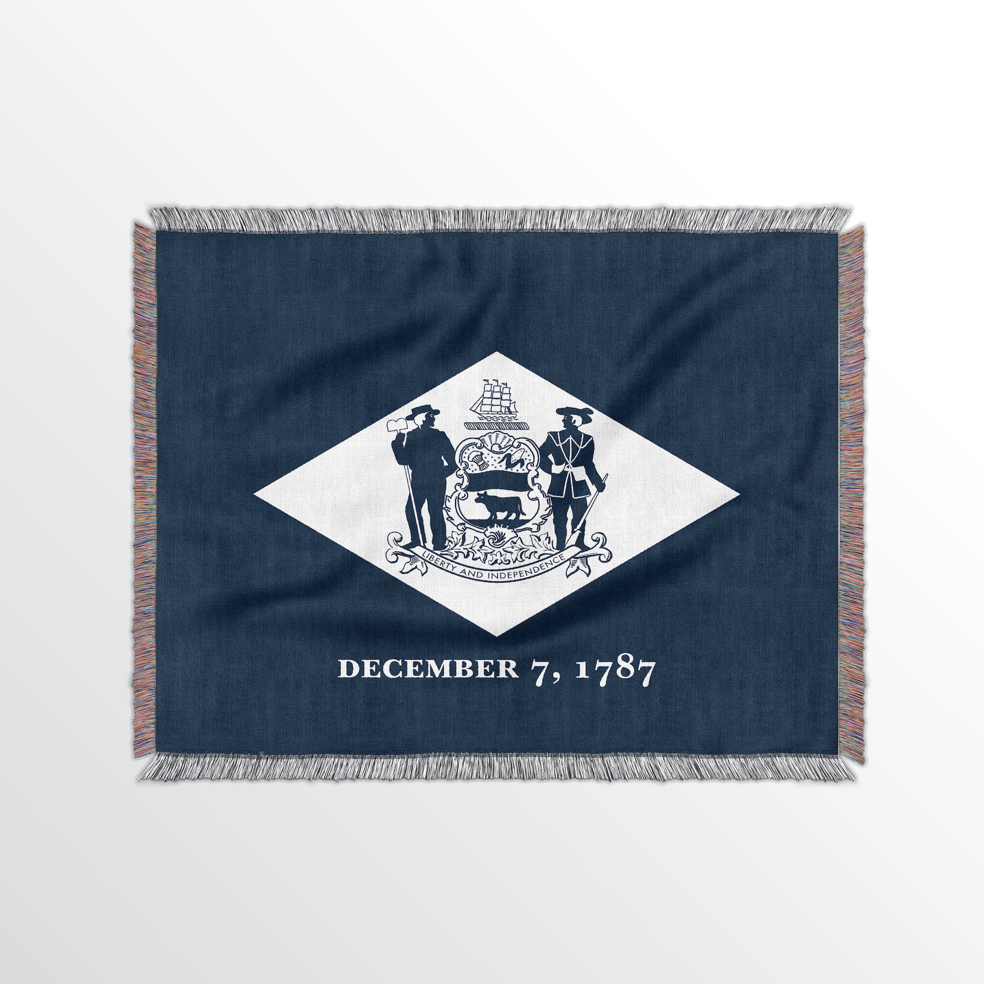 Delaware State Woven Cotton Blanket - Point Two Design