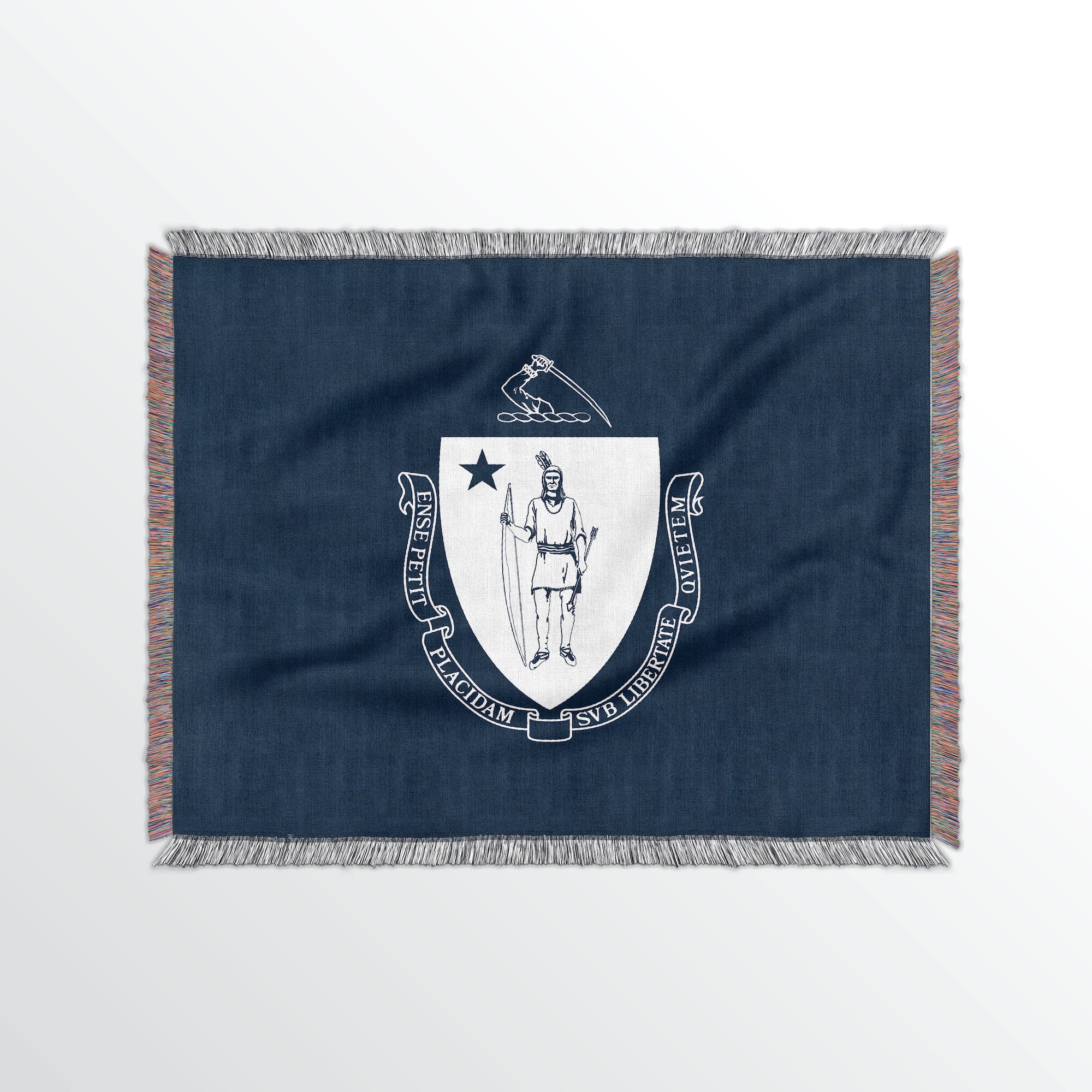 Massachusetts State Woven Cotton Blanet - Point Two Design