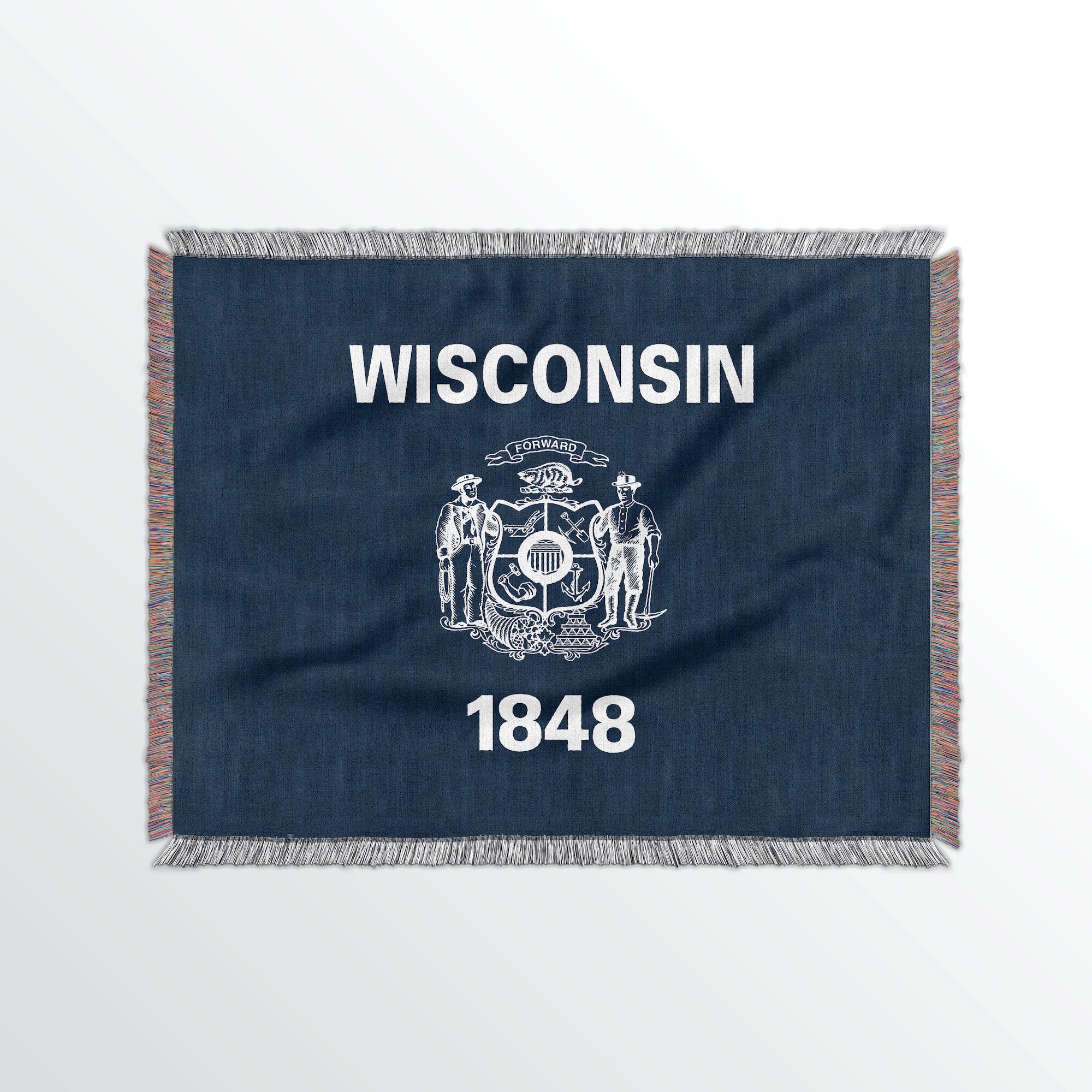 Wisconsin State Woven Cotton Blanet - Point Two Design