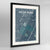 Framed Hyde Park Neighbourhood of Austin Map Art Print 24x36" Contemporary Black frame Point Two Design Group
