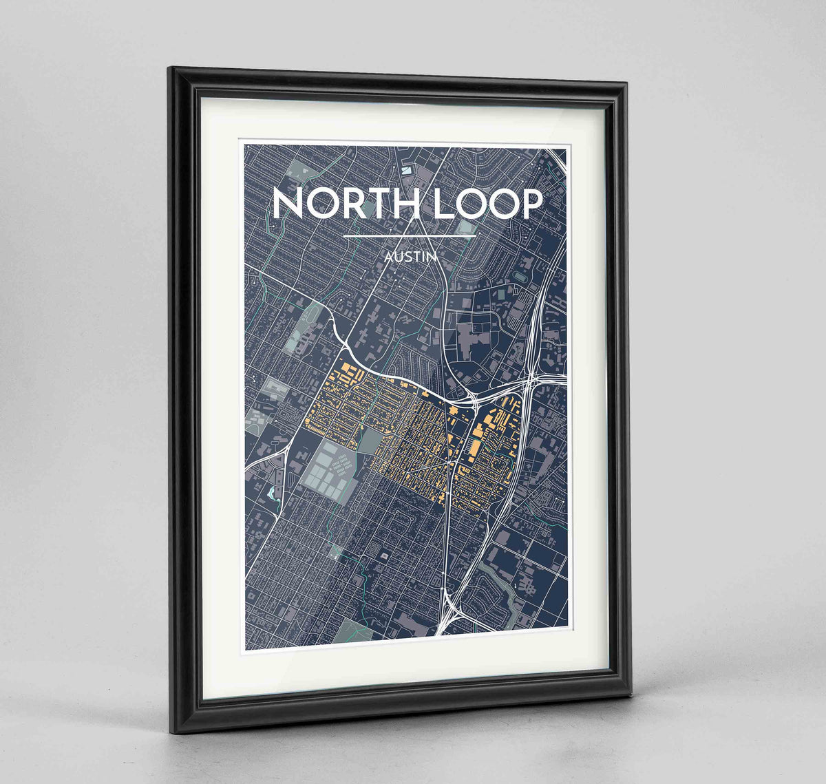 Framed Noe Valley, San Francisco Map Art 24x36&quot; Traditional Black frame Point Two Design Group
