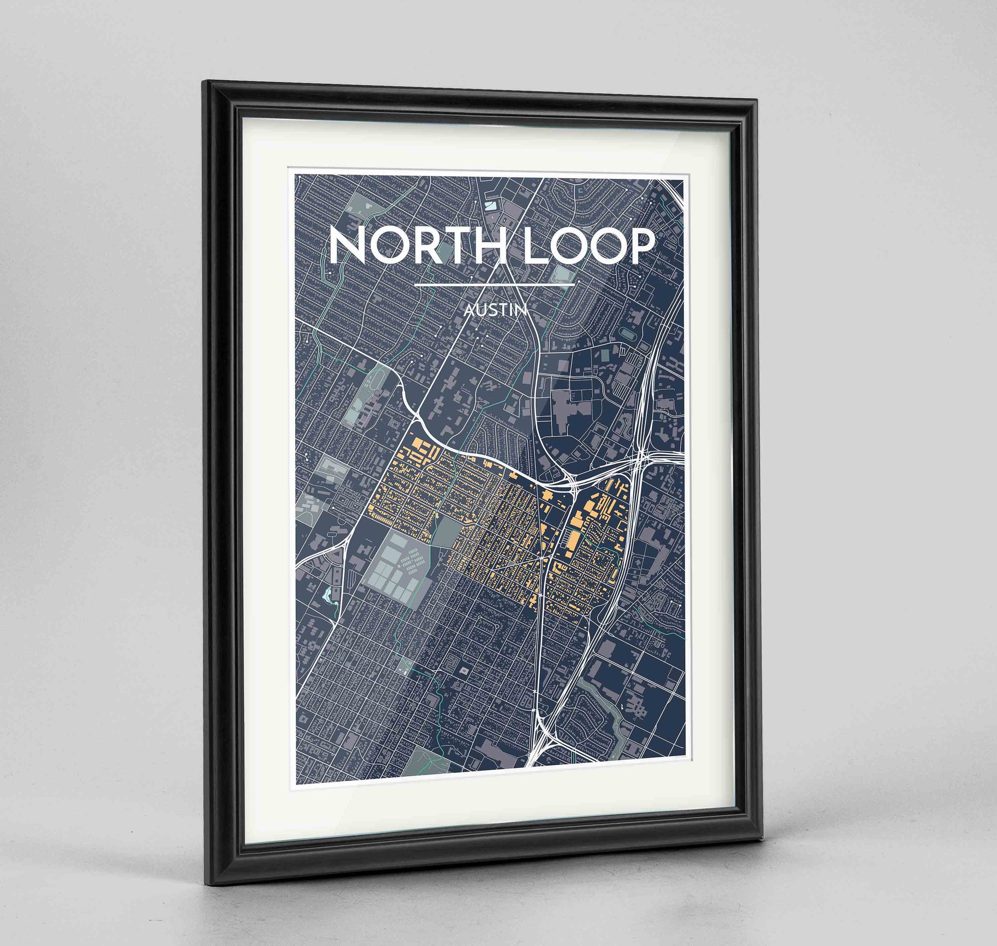 Framed Noe Valley, San Francisco Map Art 24x36" Traditional Black frame Point Two Design Group