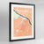 Framed Bouldin Neighbourhood of Austin Map Art Print 24x36" Contemporary Black frame Point Two Design Group