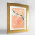 Framed Bouldin Neighbourhood of Austin Map Art Print 24x36" Gold frame Point Two Design Group