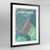 Framed Park Slope Map Art Print 24x36" Contemporary Black frame Point Two Design Group