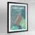 Framed Park Slope City Map Art Print - Point Two Design
