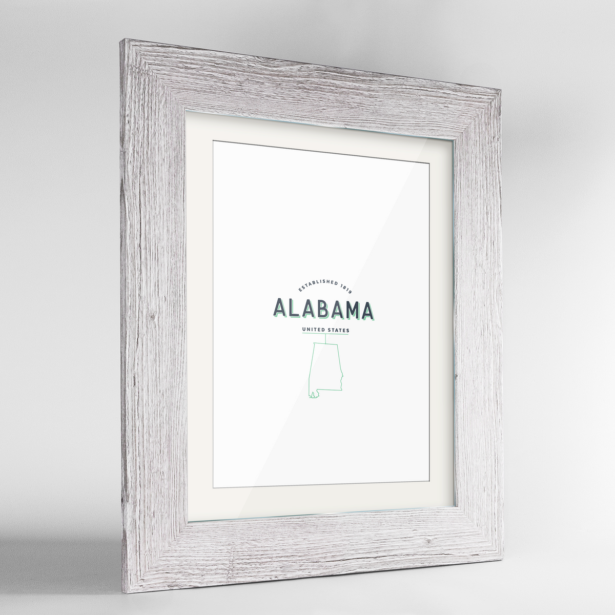 Alabama Word Art Frame Print - State Line