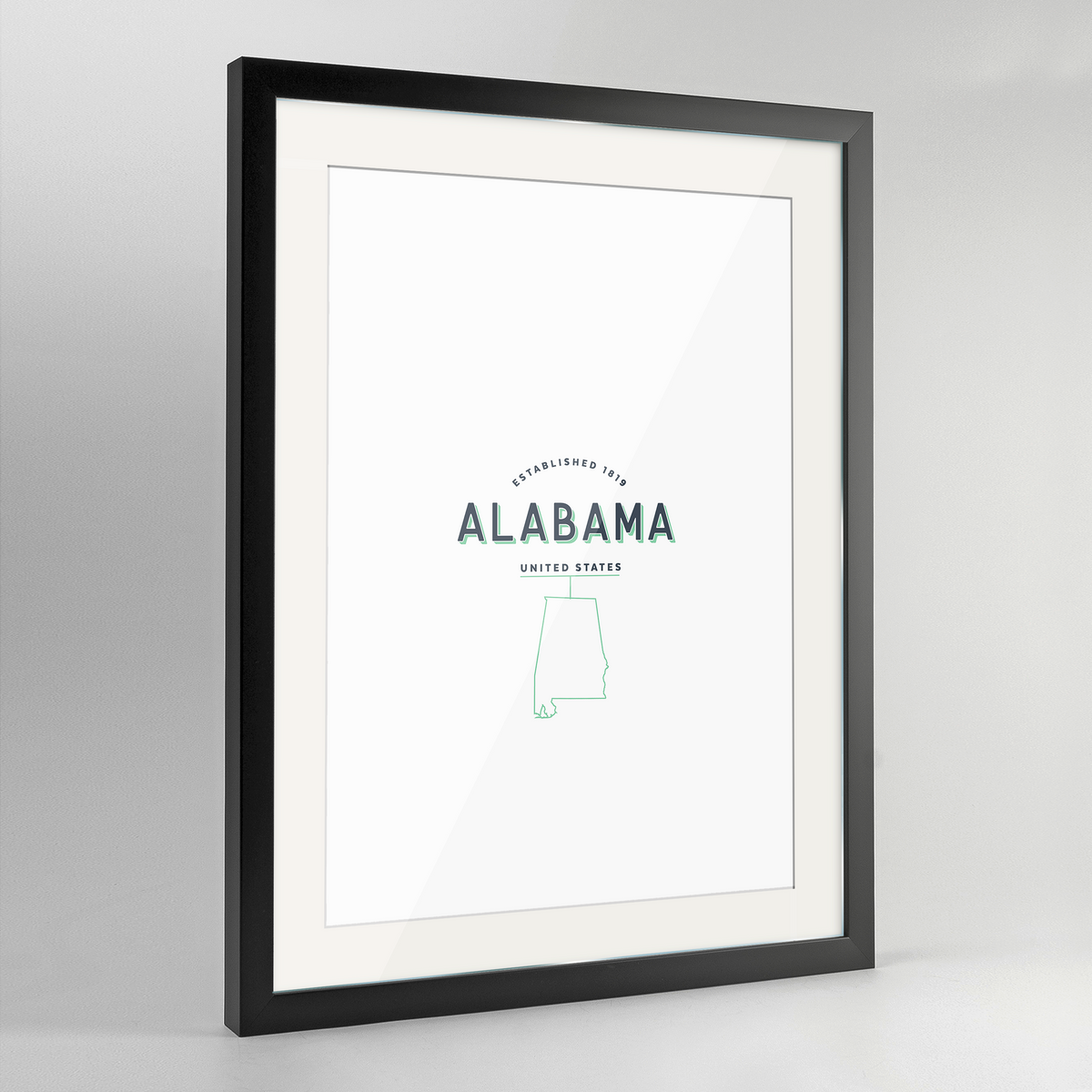 Alabama Word Art Print - State Line - Point Two Design