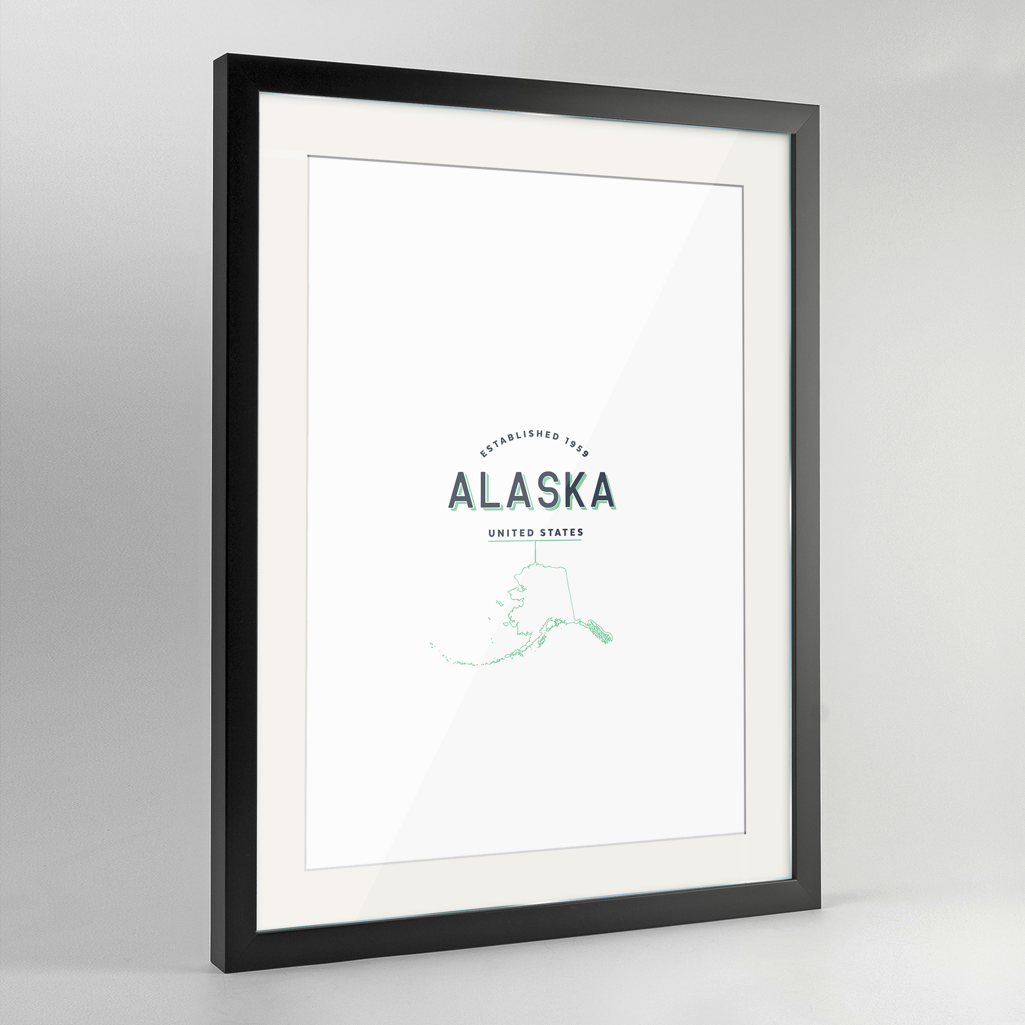Alaska Word Art Print - State Line - Point Two Design
