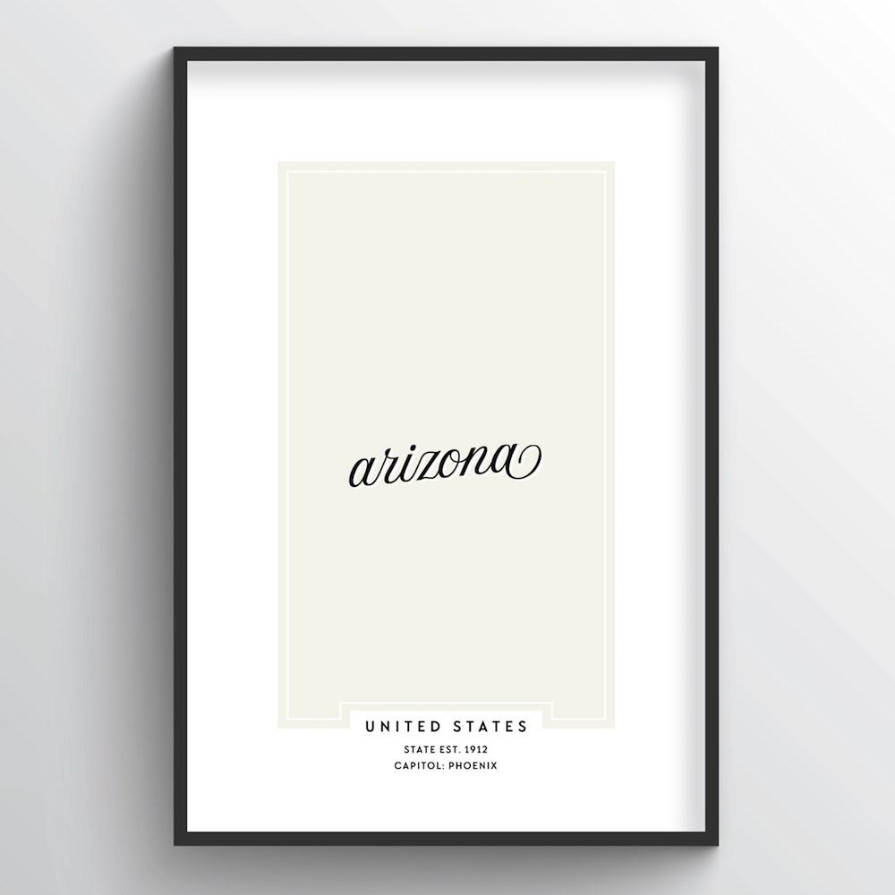 Arizona Word Art Print - &quot;Script&quot; - Point Two Design