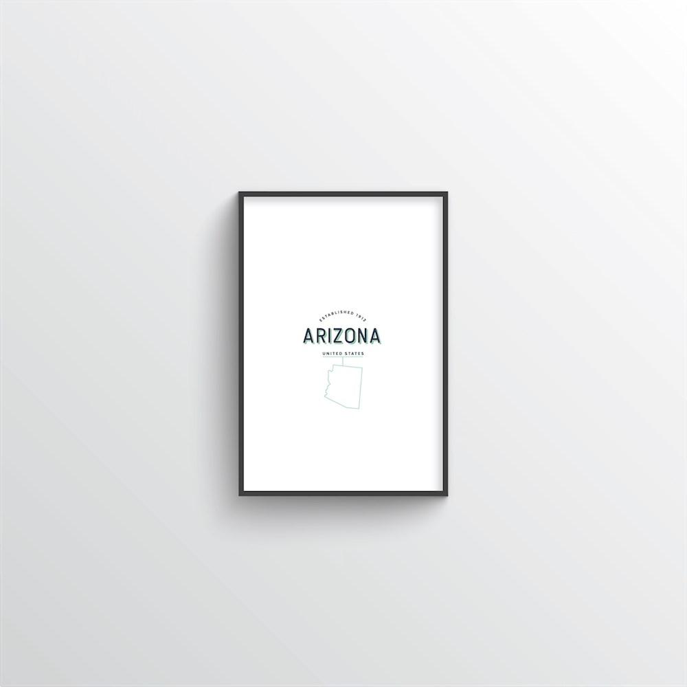 Arizona Word Art Print - State Line - Point Two Design