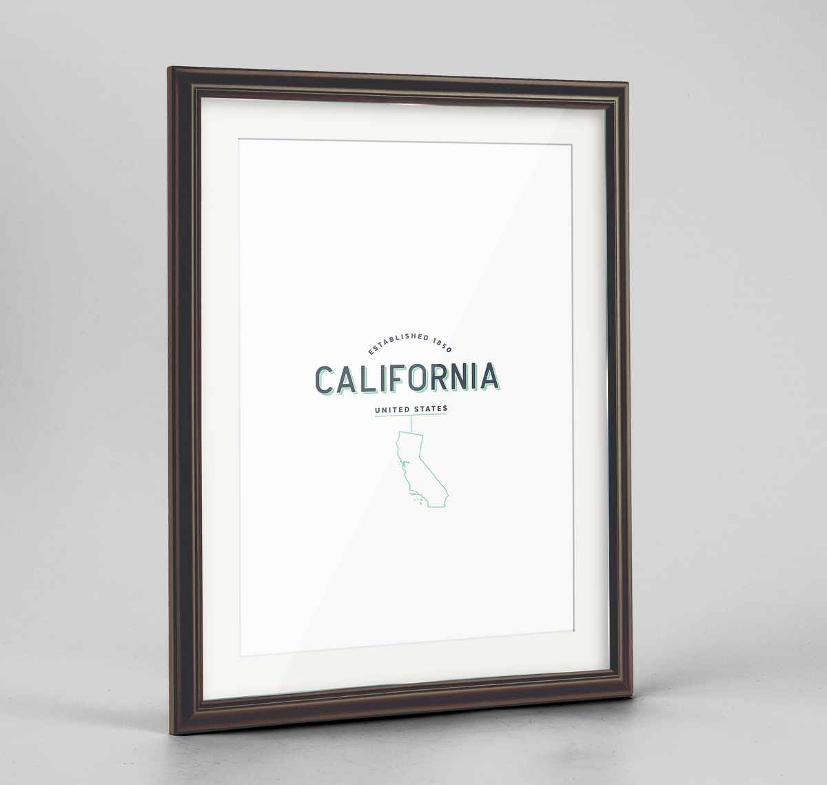 California Word Art Frame Print - State Line