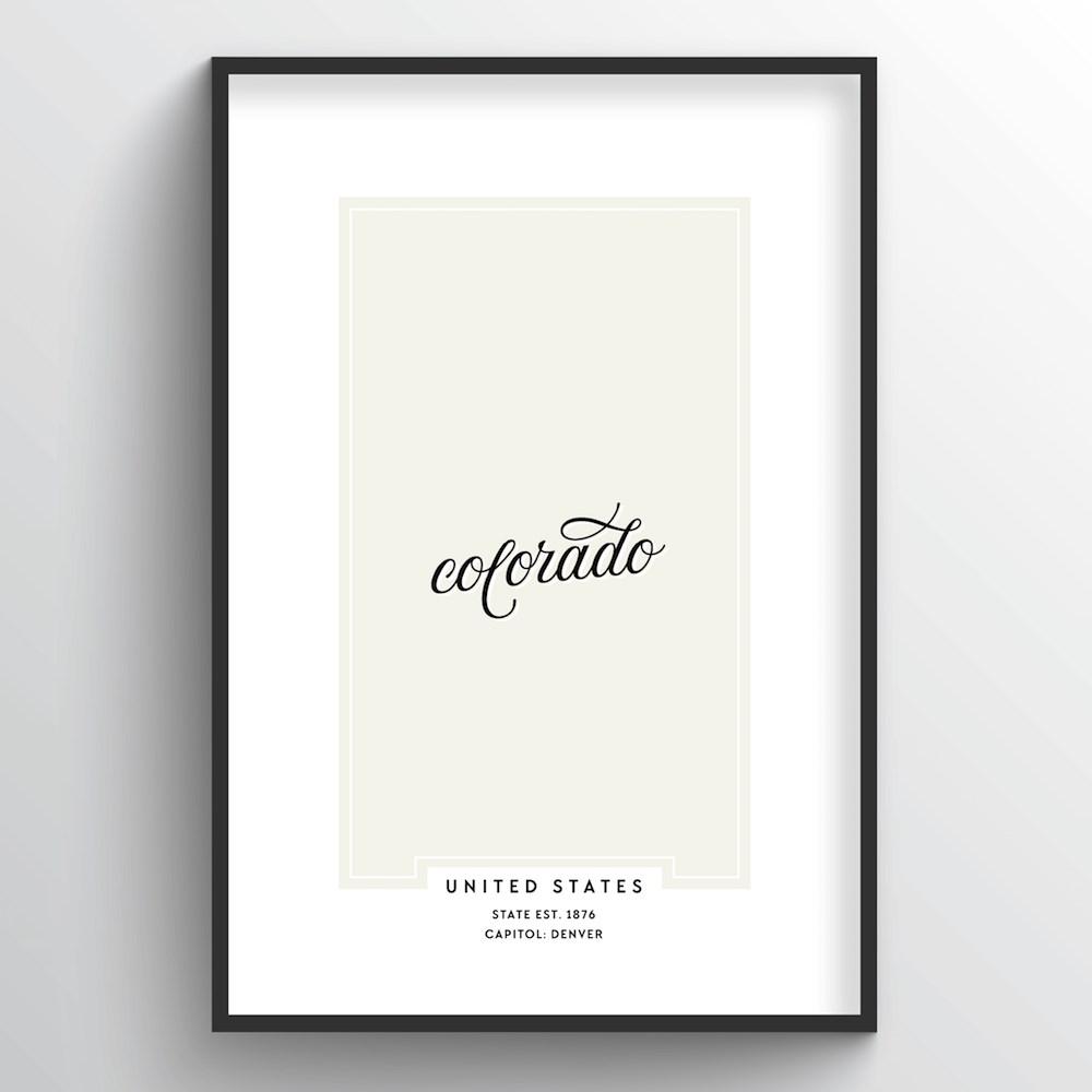 Colorado Word Art Print - &quot;Script&quot; - Point Two Design