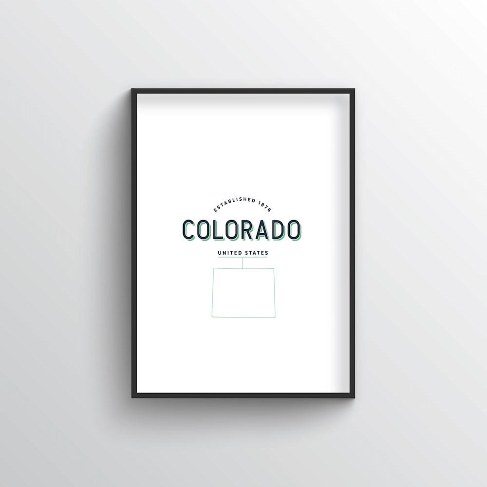 Colorado Word Art Print - State Line - Point Two Design