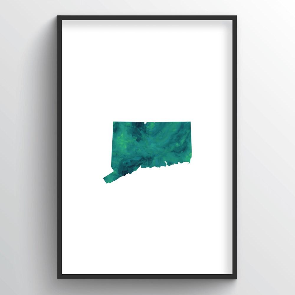 Connecticut Word Art Print - "Watercolor" - Point Two Design