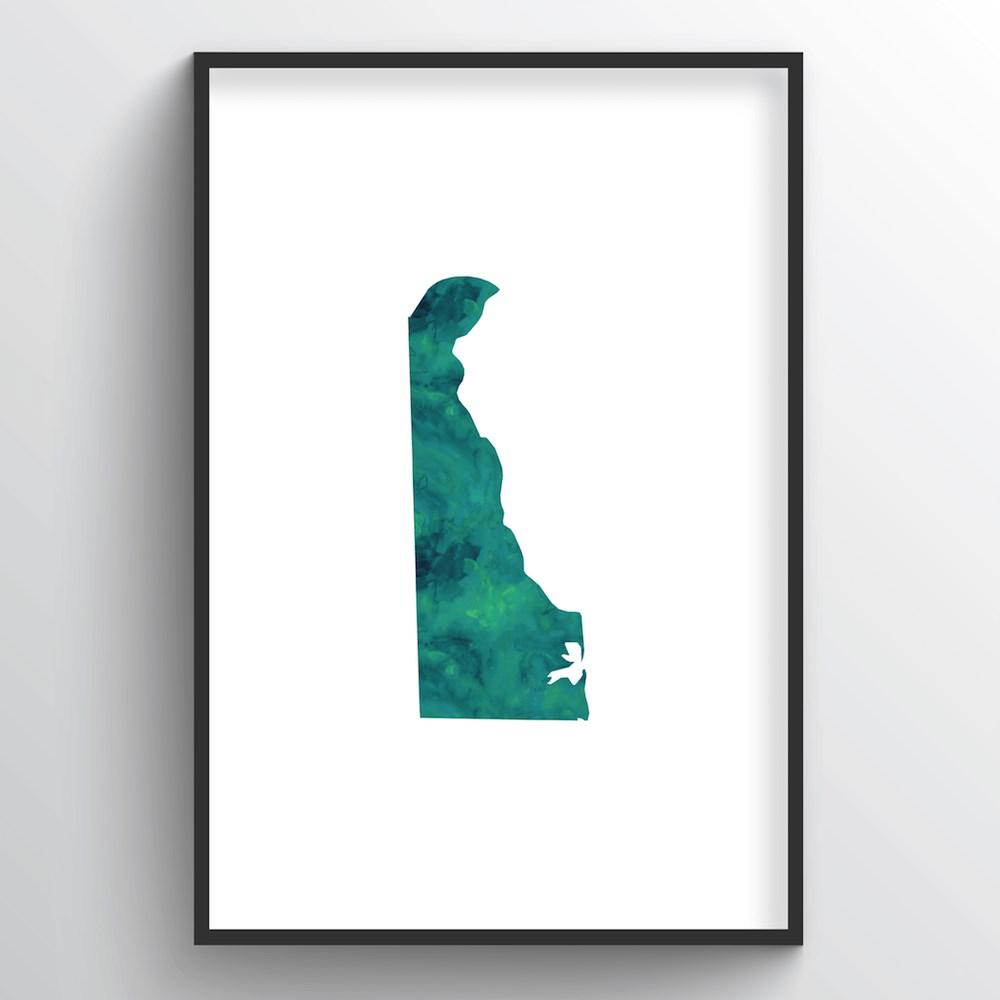 Delaware Word Art Print - "Watercolor" - Point Two Design