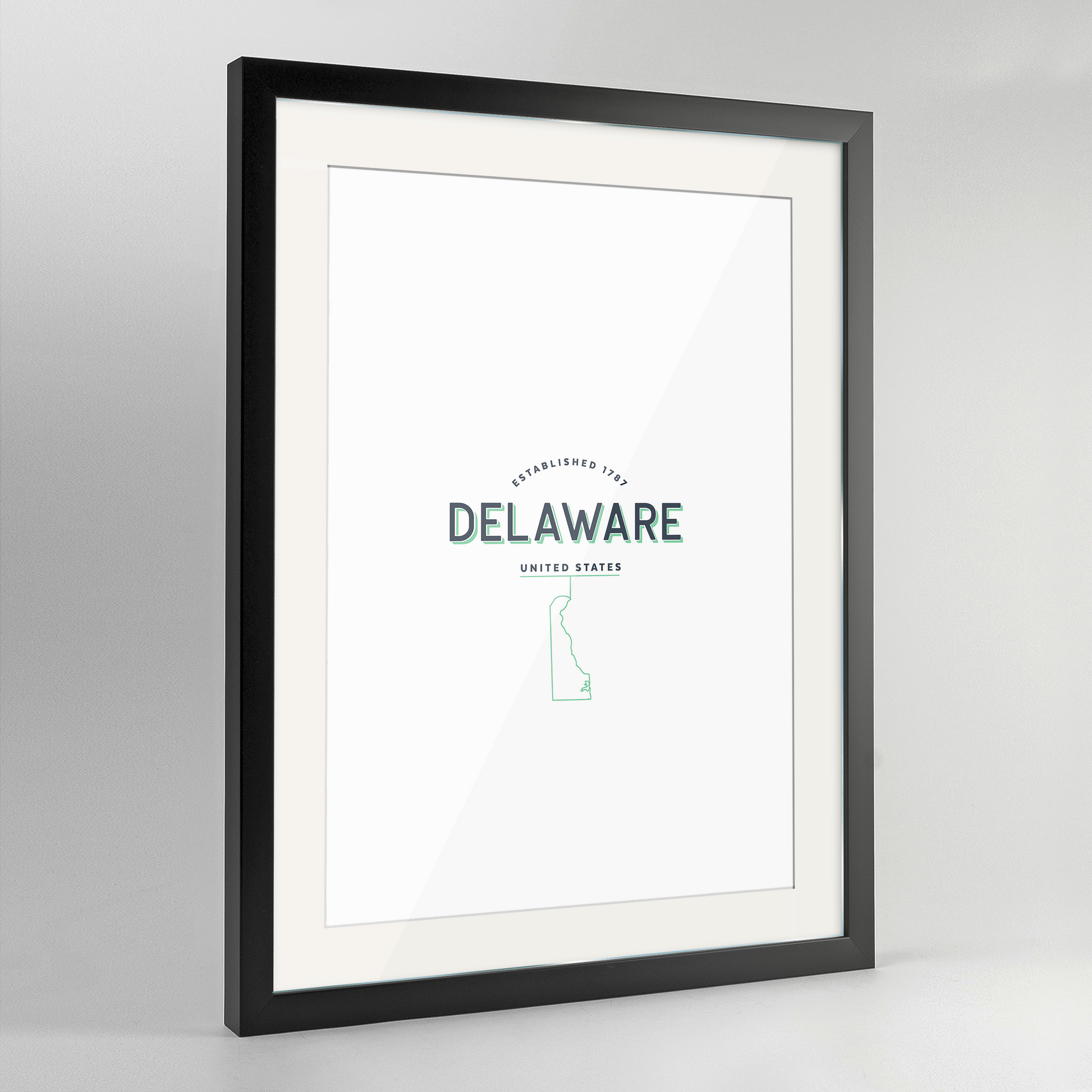 Delaware Word Art Print - State Line - Point Two Design