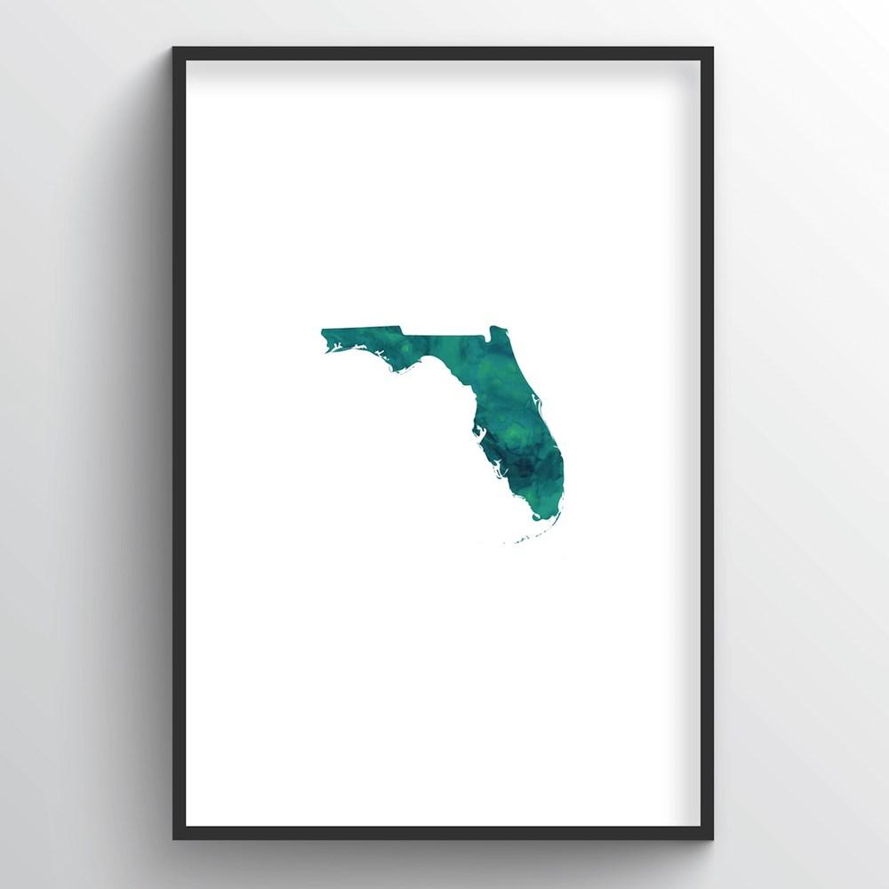 Florida Word Art Print - &quot;Watercolor&quot; - Point Two Design
