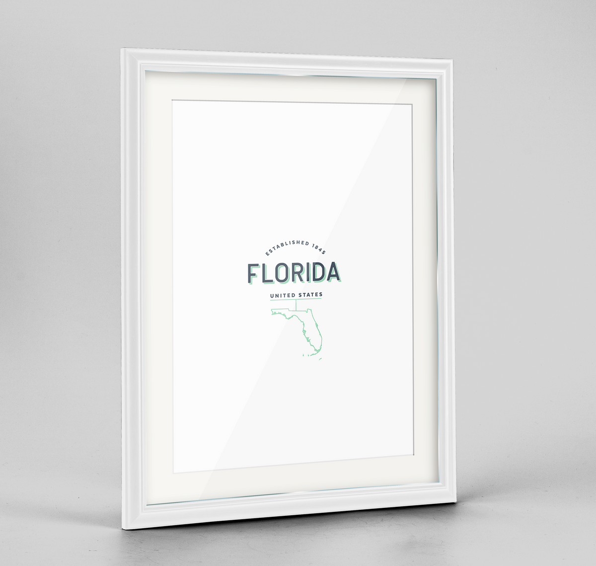 Florida Word Art Frame Print - State Line