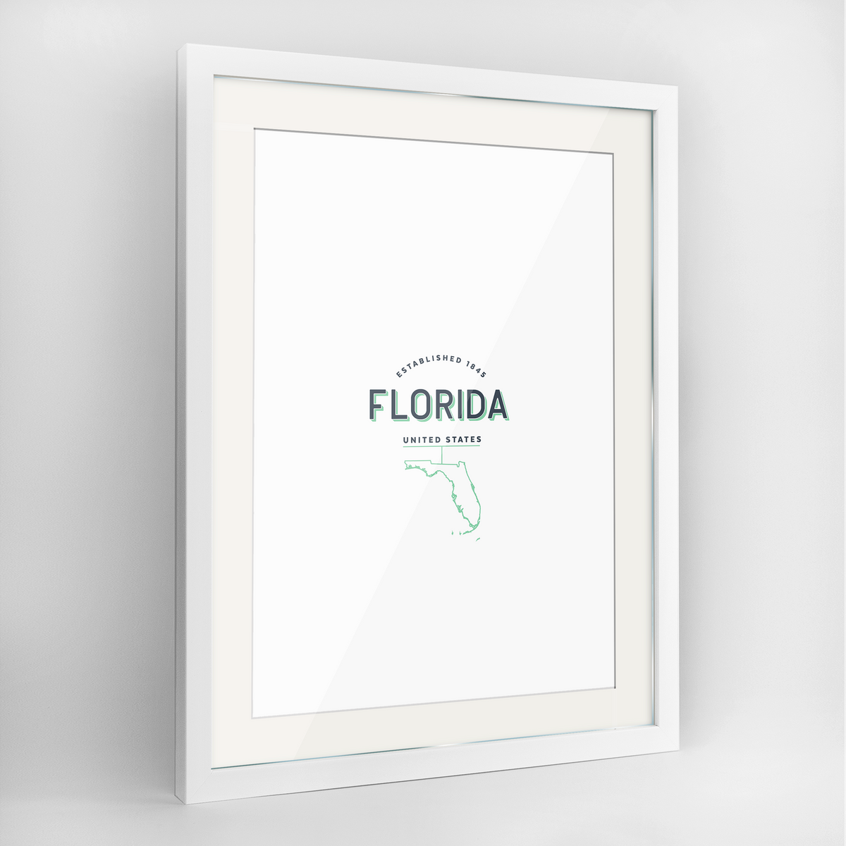 Florida Word Art Frame Print - State Line