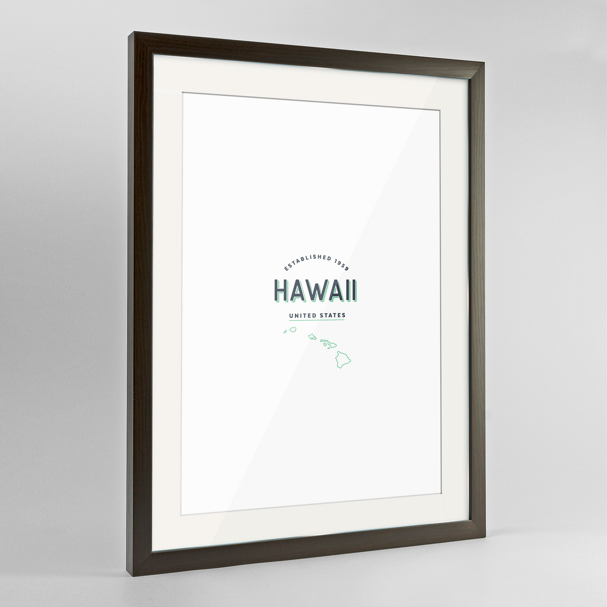 Hawaii Word Art Frame Print - State Line