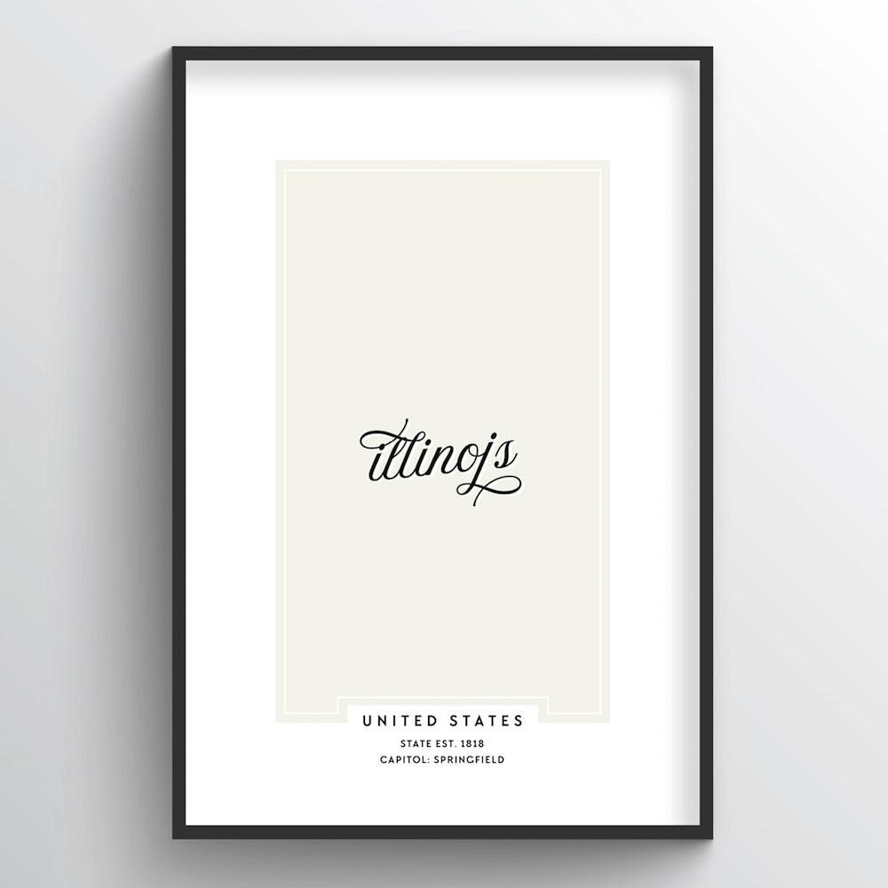 Illinois Word Art - "Script"