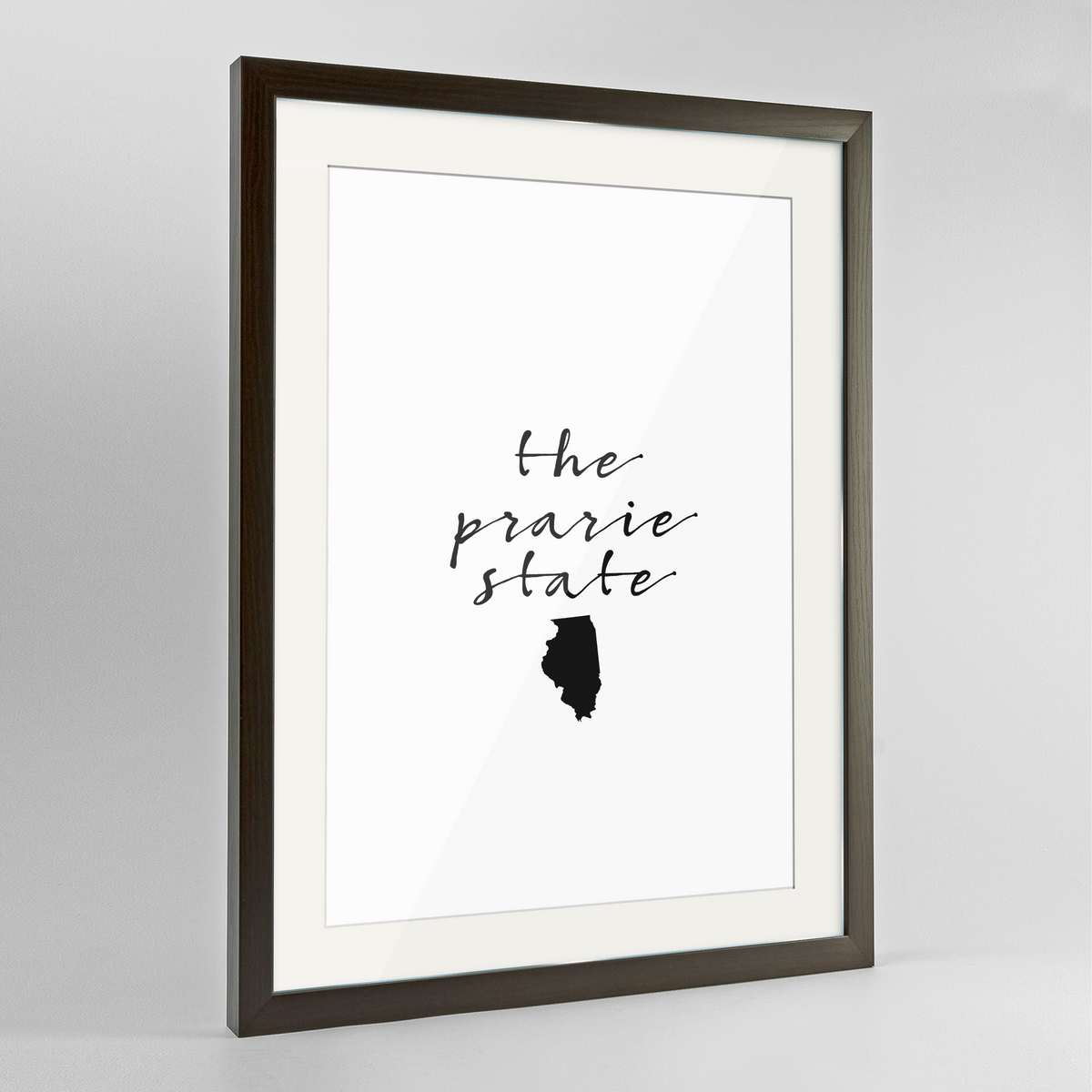 Illinois Word Art Frame Print - &quot;Slogan&quot;