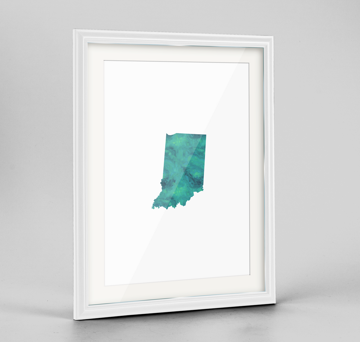 Indiana Word Art Frame Print - &quot;Watercolor&quot;