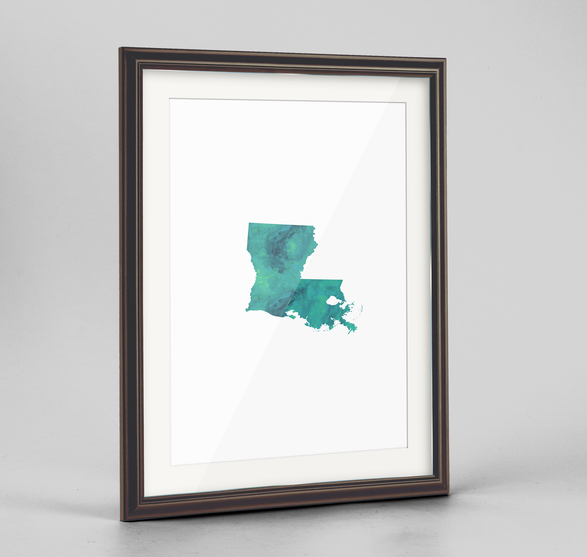 Louisiana Word Art Frame Print - &quot;Watercolor&quot;