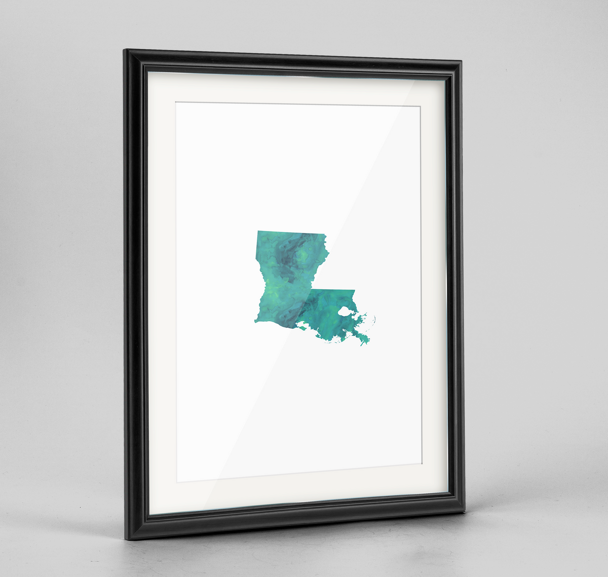 Louisiana Word Art Frame Print - &quot;Watercolor&quot;
