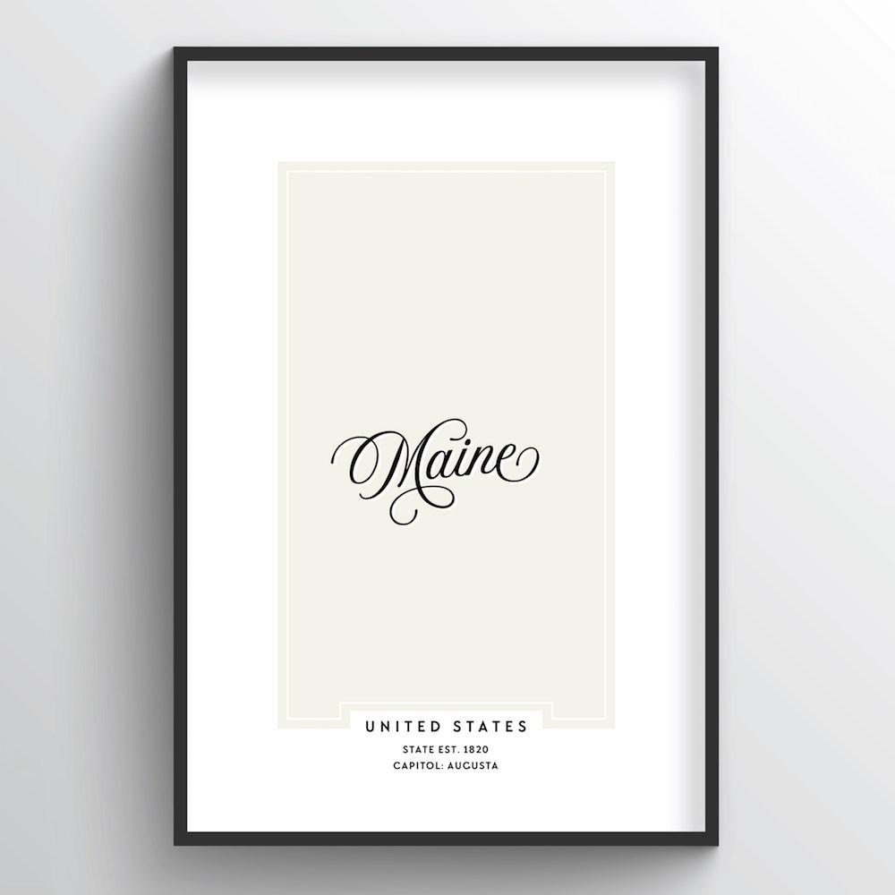 Maine Word Art - "Script"