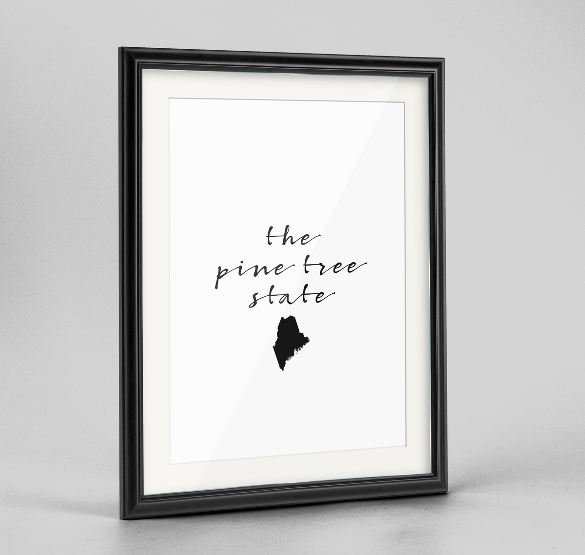 Maine Word Art Frame Print - &quot;Slogan&quot;