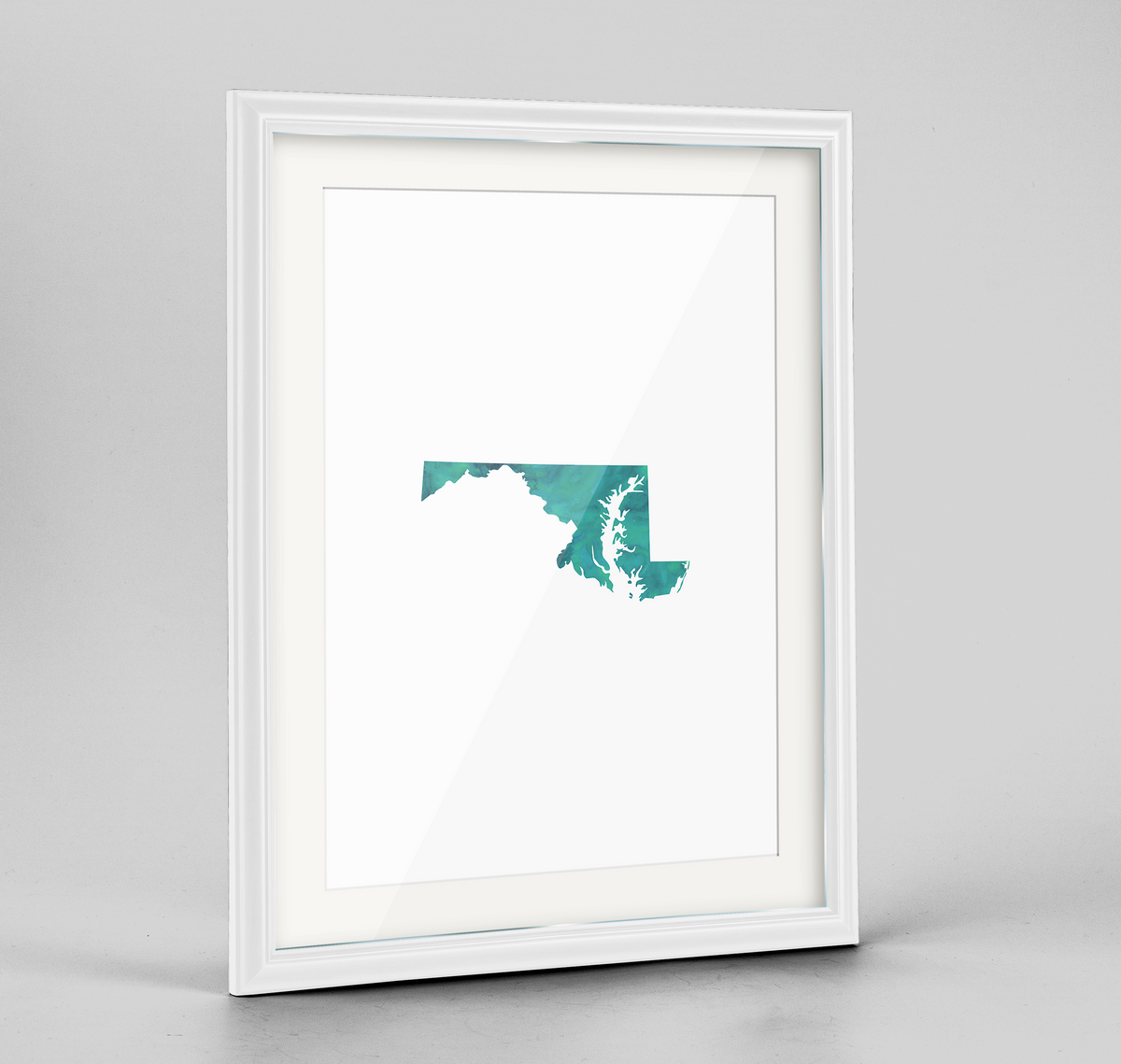 Maryland Word Art Frame Print - &quot;Watercolor&quot;