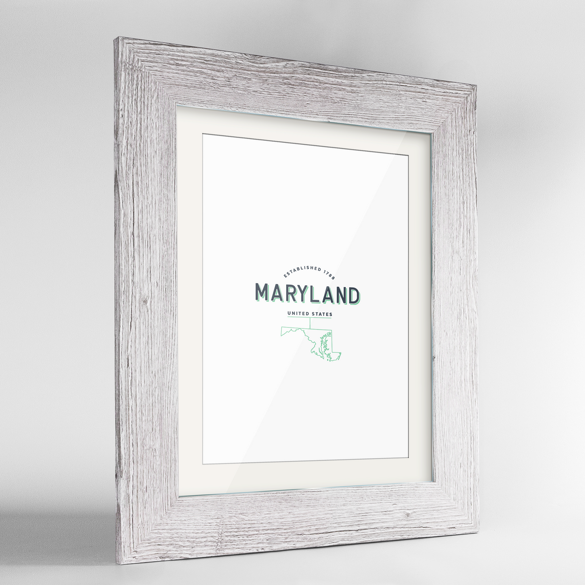 Maryland Word Art Frame Print - State Line