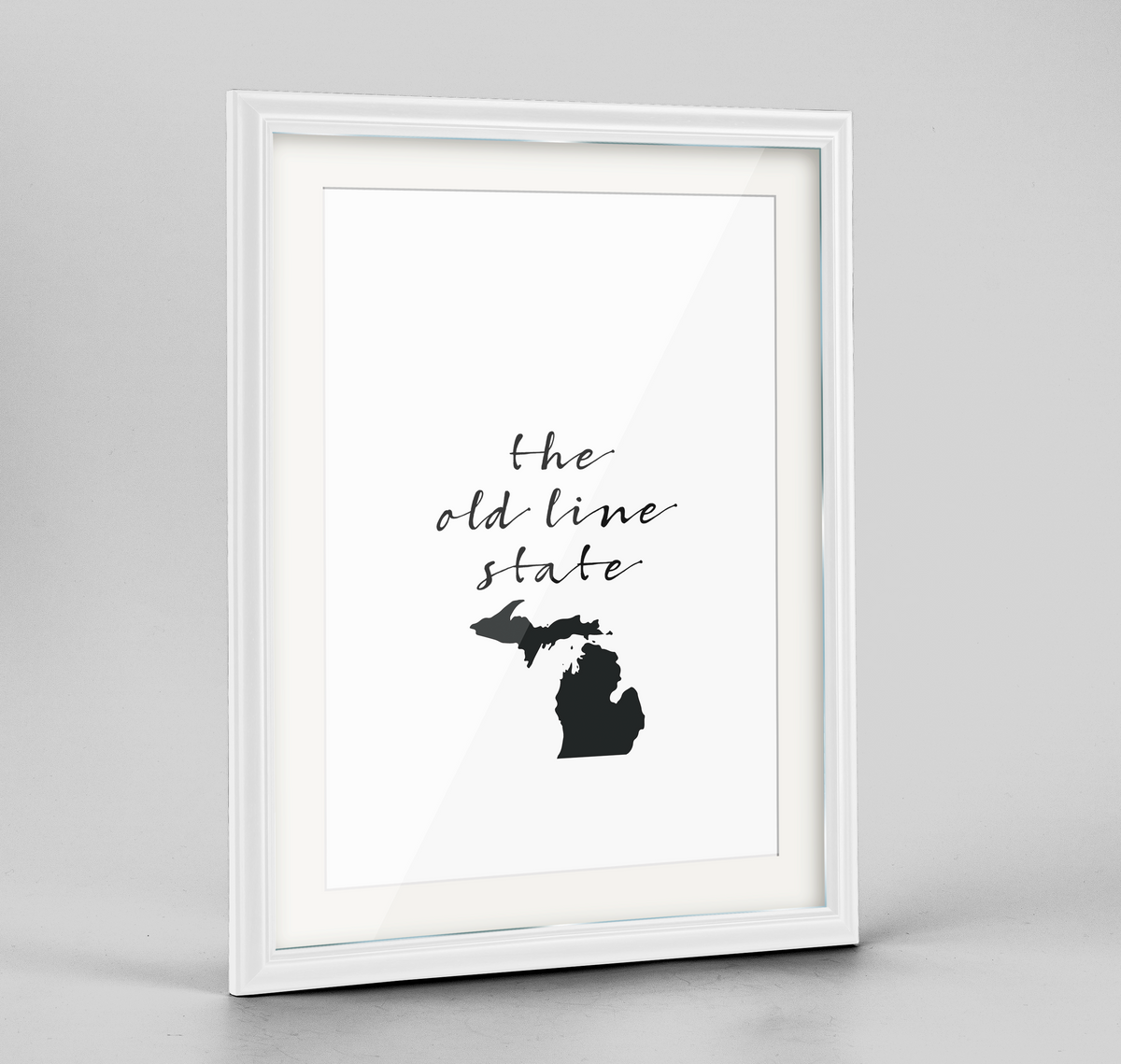 Michigan Word Art Frame Print - &quot;Slogan&quot;