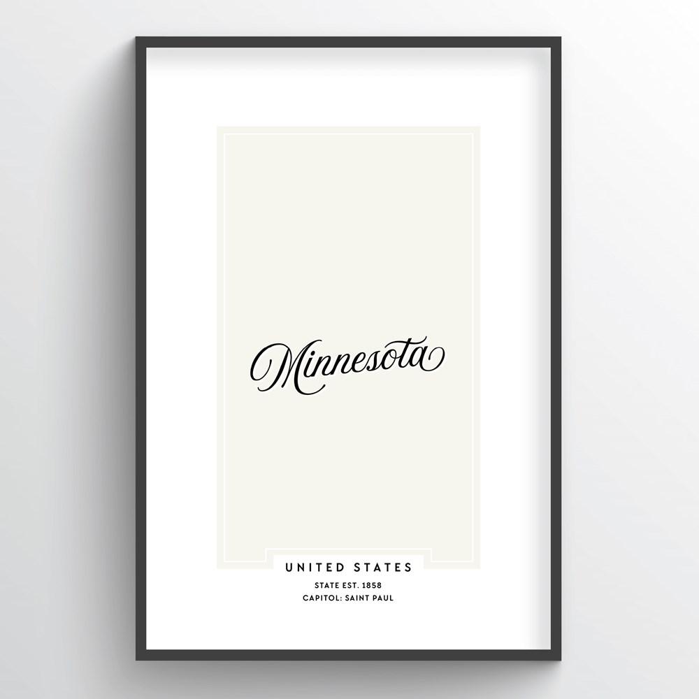 Minnesota Word Art - "Script"