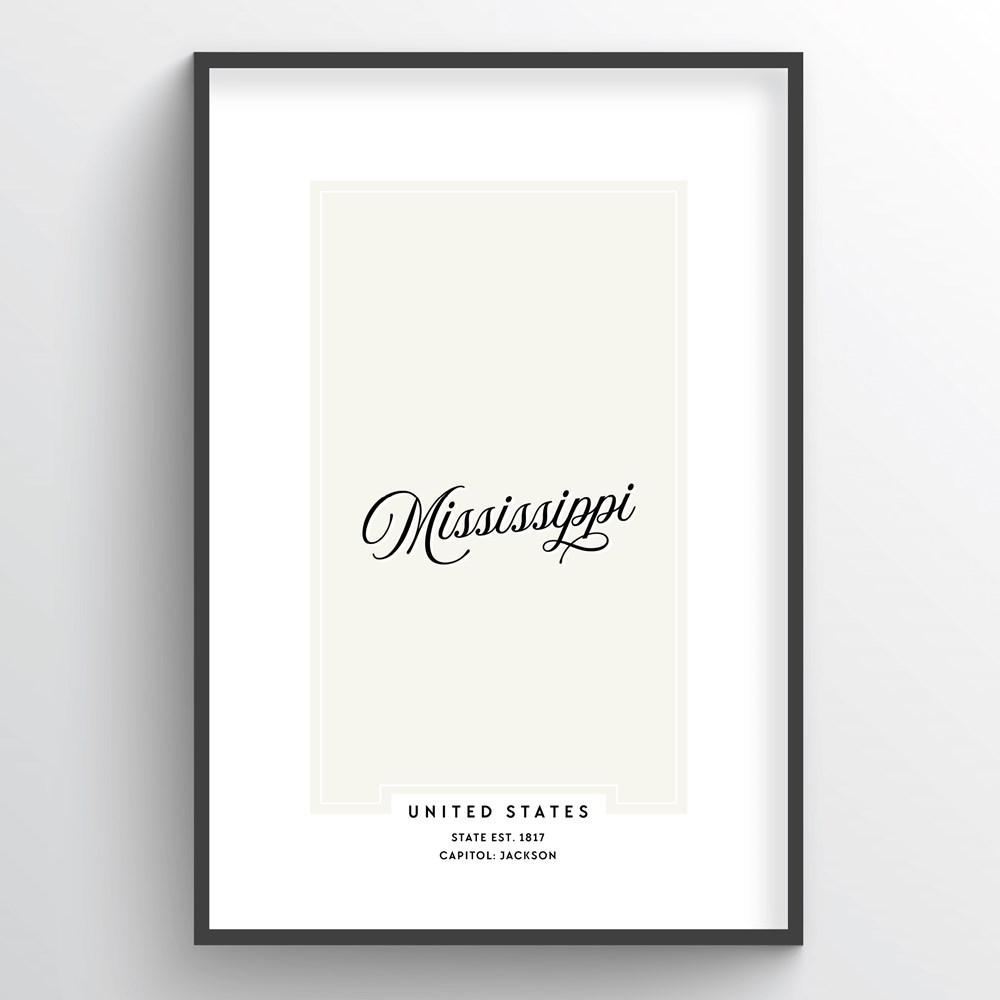 Mississippi Word Art - "Script"