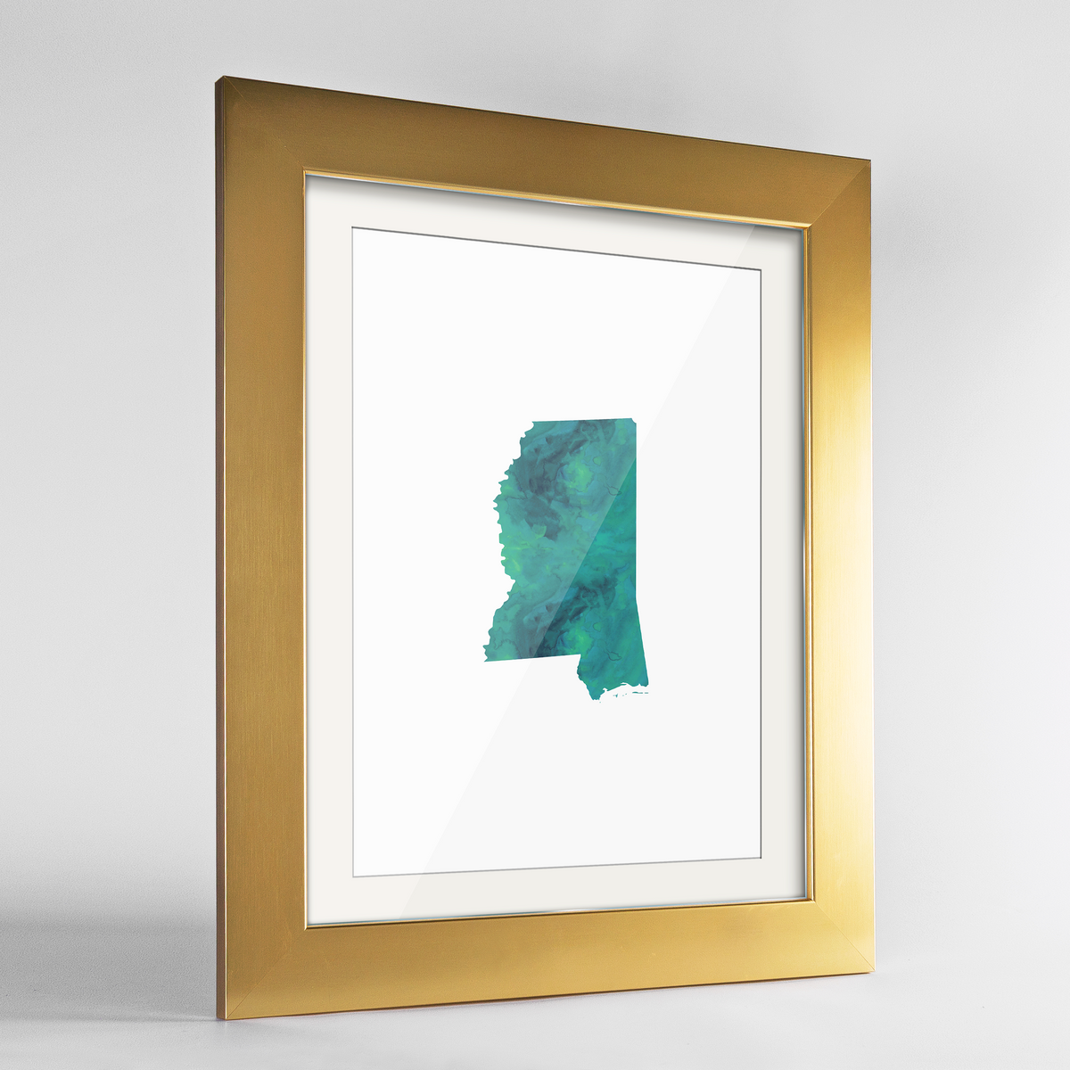 Mississippi Word Art Frame Print - &quot;Watercolor&quot;