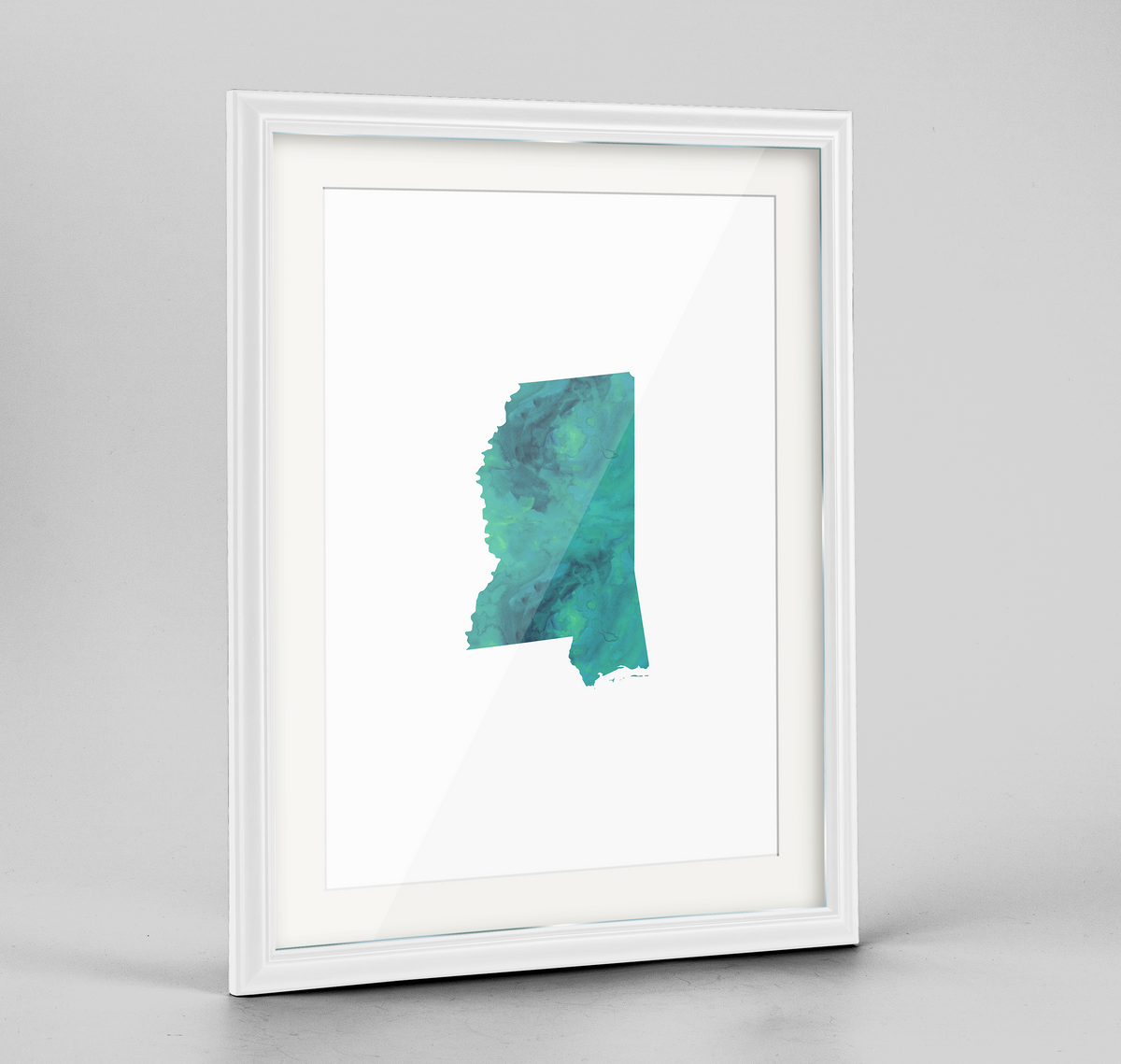 Mississippi Word Art Frame Print - &quot;Watercolor&quot;