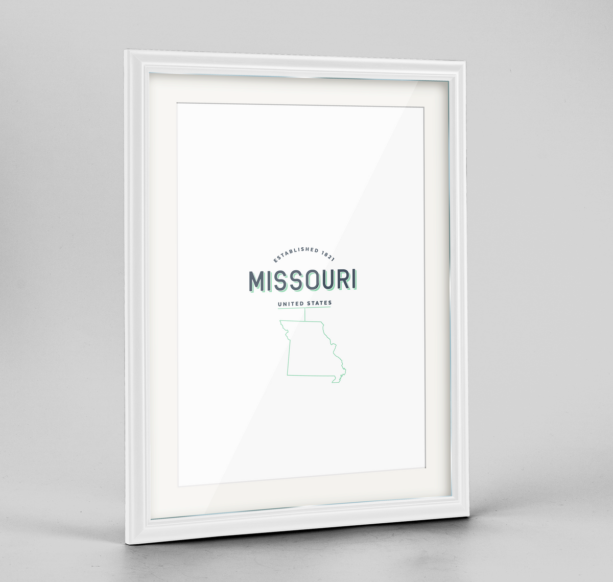 Missouri Word Art Frame Print - State Line