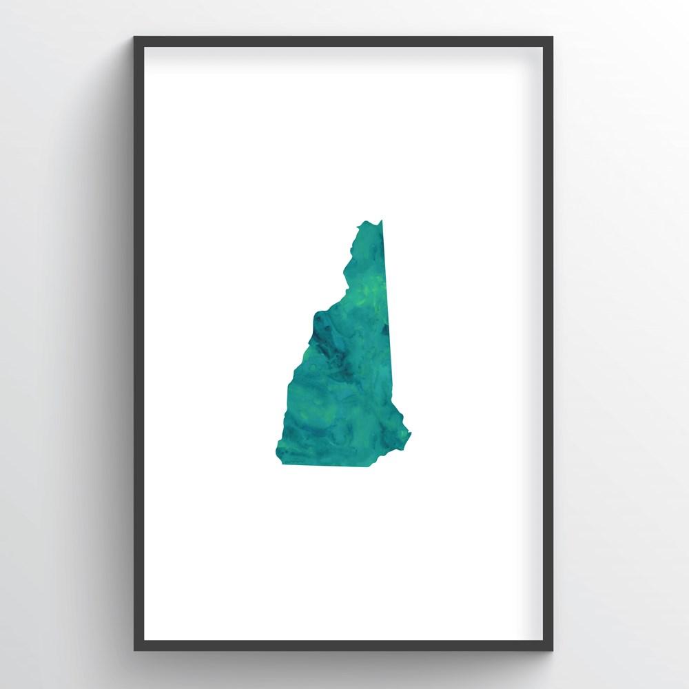 New Hampshire Word Art - "Watercolor"