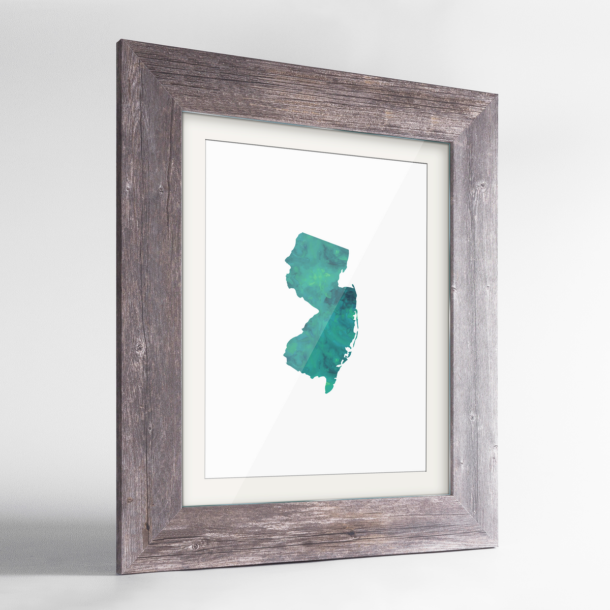 New Jersey Word Art Frame Print - &quot;Watercolor&quot;