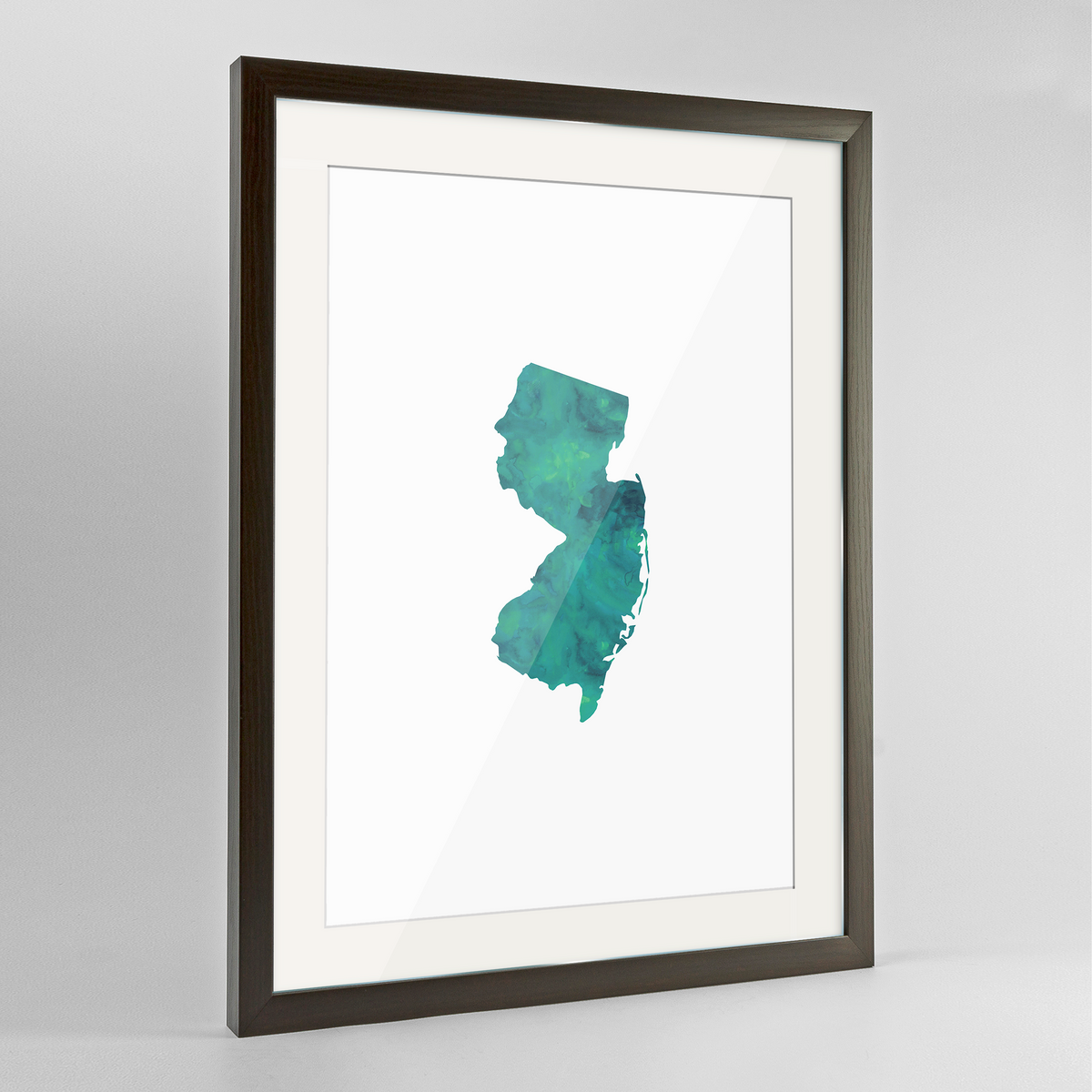 New Jersey Word Art Frame Print - &quot;Watercolor&quot;
