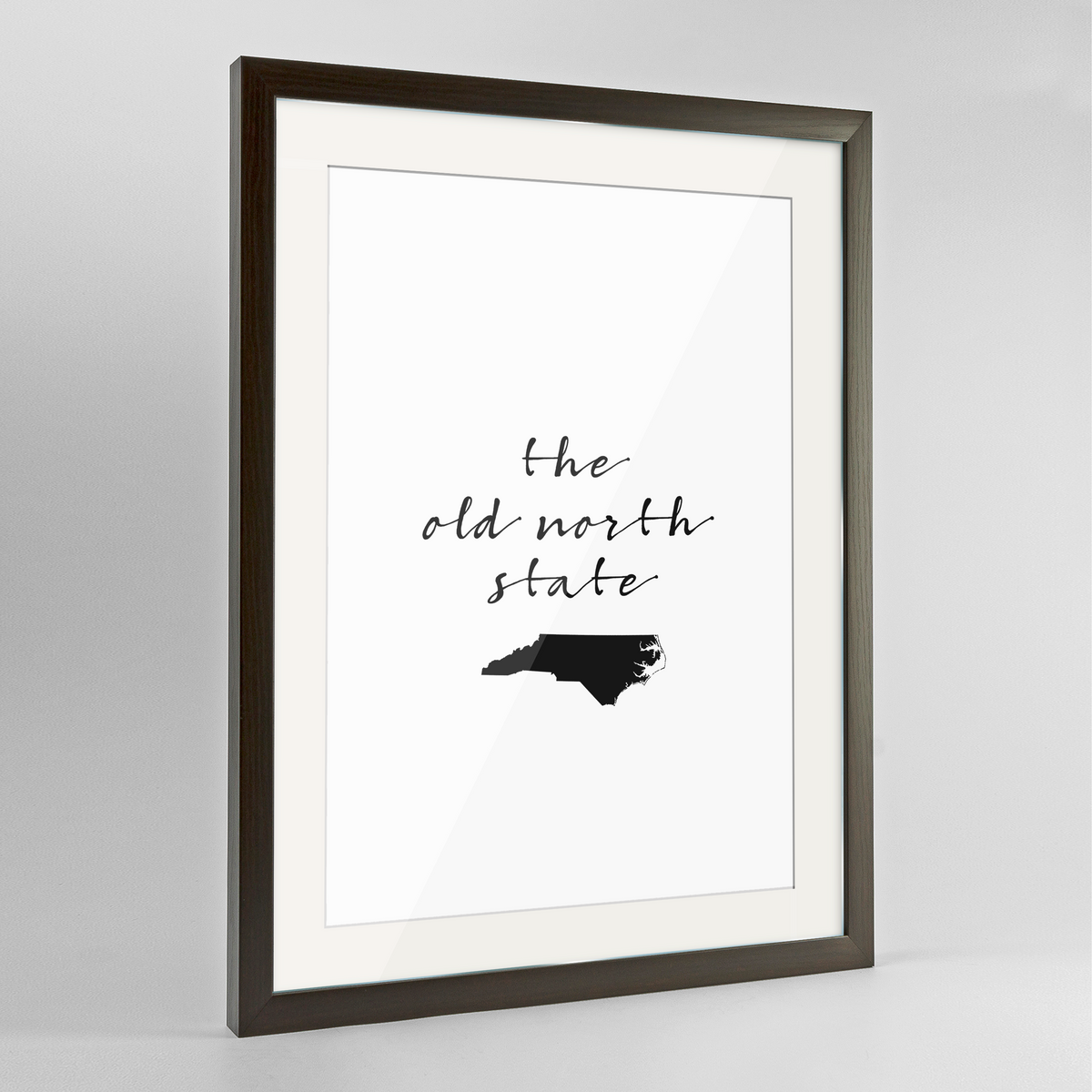 North Carolina Word Art Frame Print - &quot;Slogan&quot;