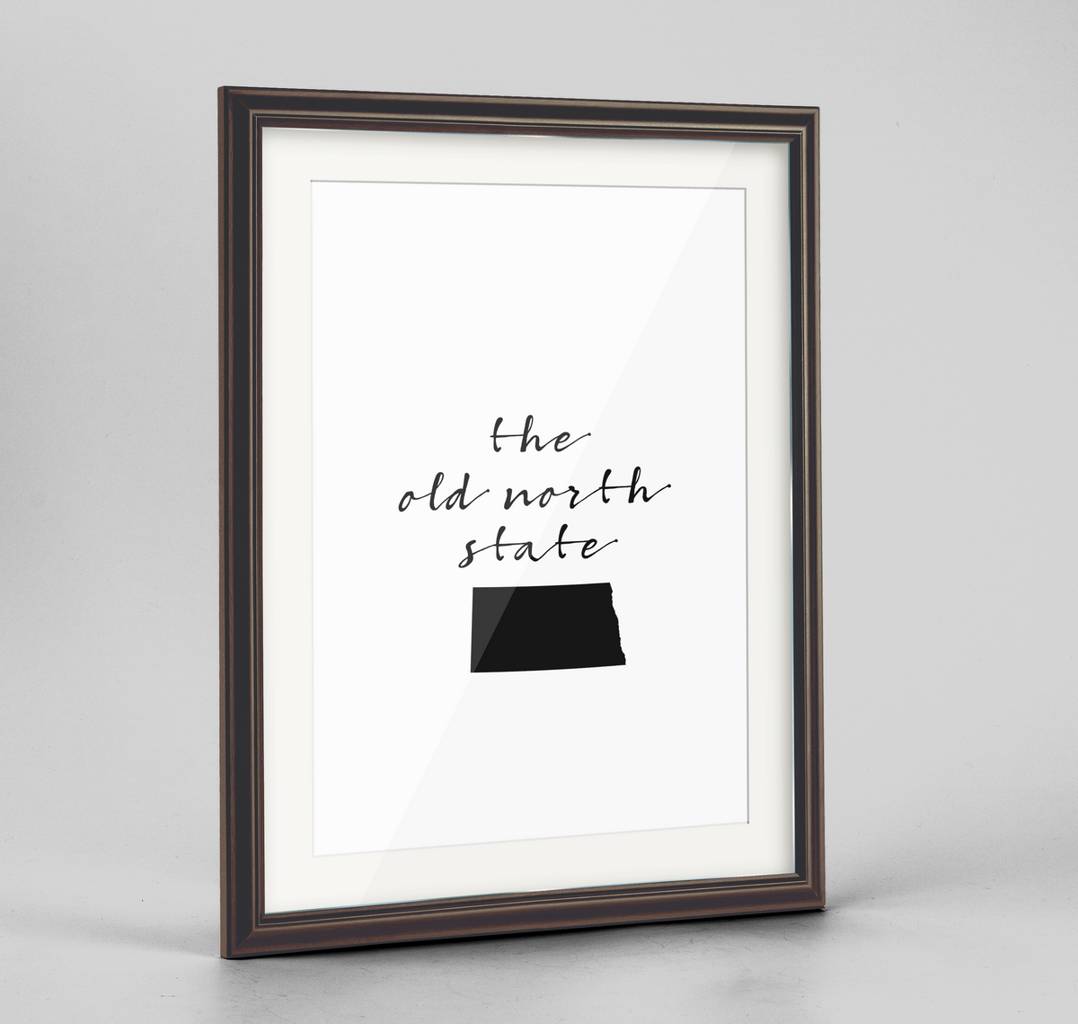 North Dakota Word Art Frame Print - &quot;Slogan&quot;