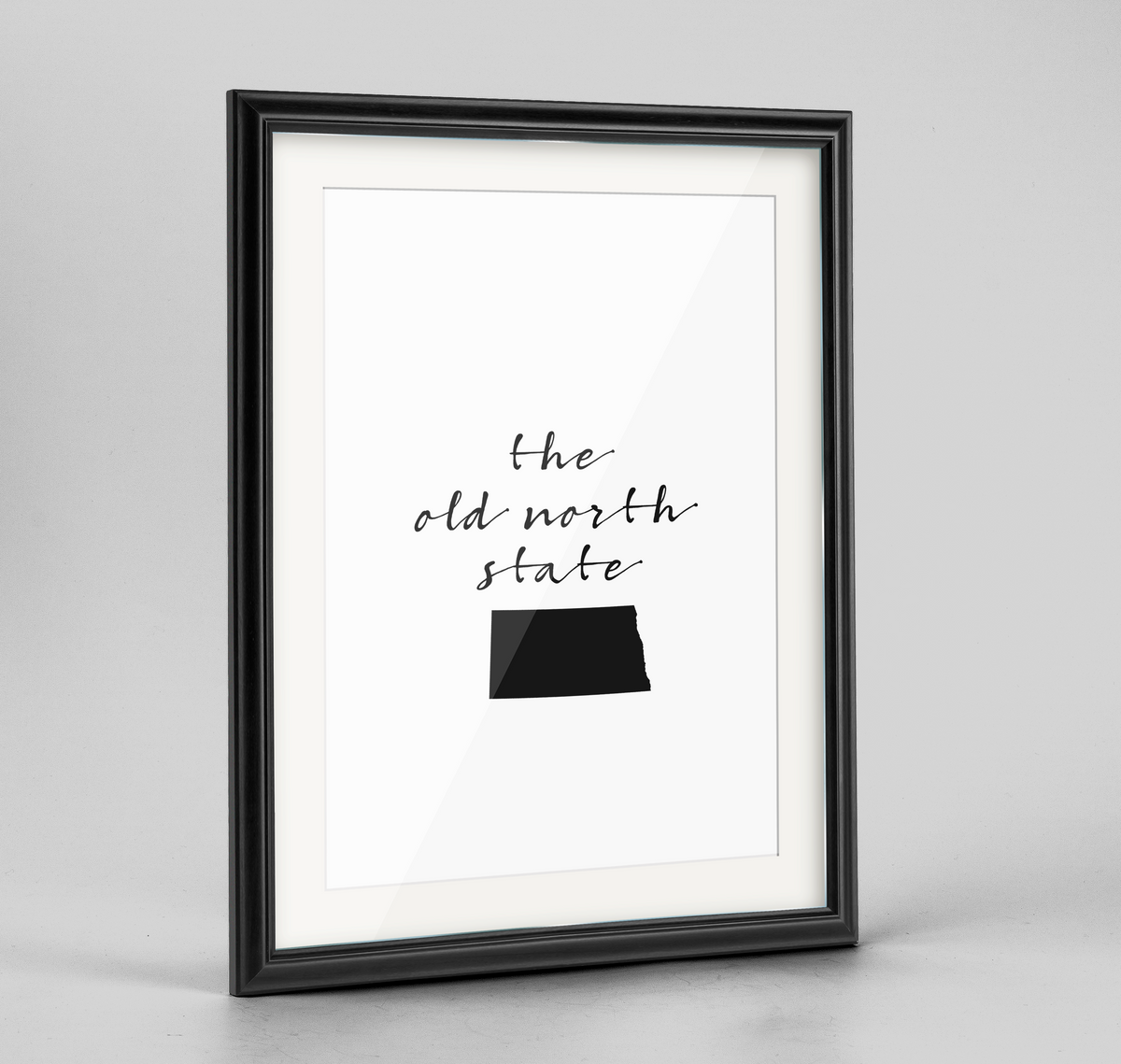 North Dakota Word Art Frame Print - &quot;Slogan&quot;